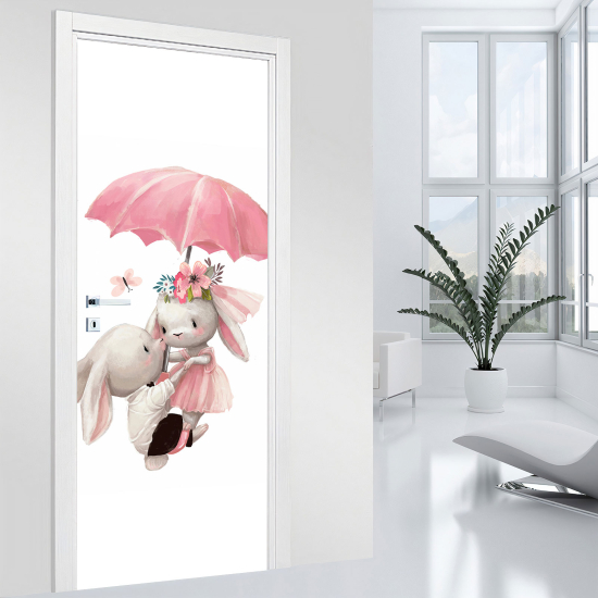 Adesivo porta per Bambini - Conigli