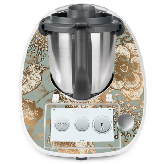 Adesivo Thermomix - TM6 - Fiori Uccello