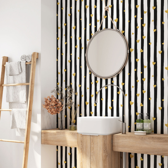 Alzatina adesiva per bagno - Cuori Strisce