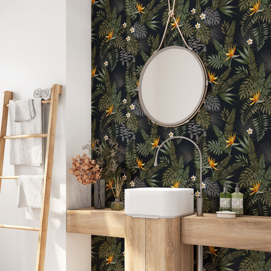 Alzatina adesiva per bagno - Foglie tropicali
