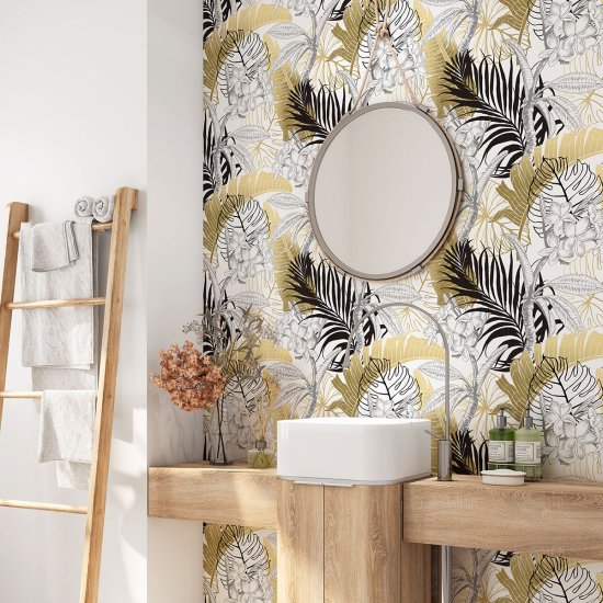 Alzatina adesiva per bagno - Foglie tropicali