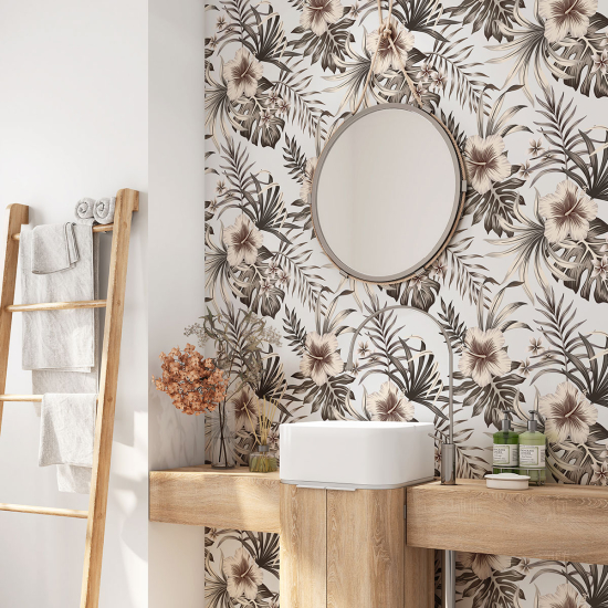 Alzatina adesiva per bagno - Foglie Tropicali