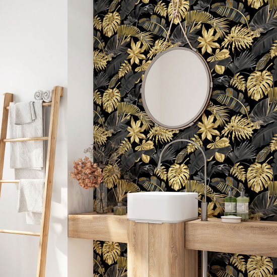 Alzatina adesiva per bagno - Foglie Tropicali