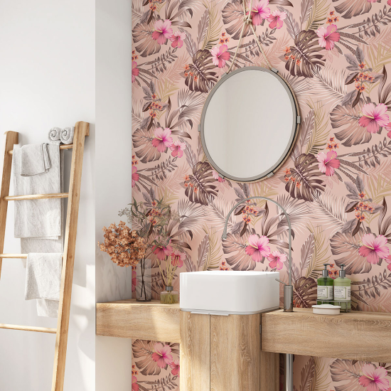Alzatina adesiva per bagno - Foglie Tropicali