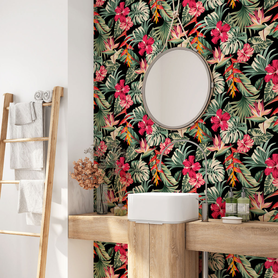 Alzatina adesiva per bagno - Foglie Tropicali