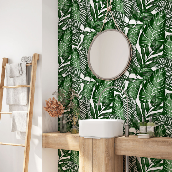 Alzatina adesiva per bagno - Foglie Tropicali