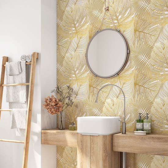 Alzatina adesiva per bagno - Foglie Tropicali