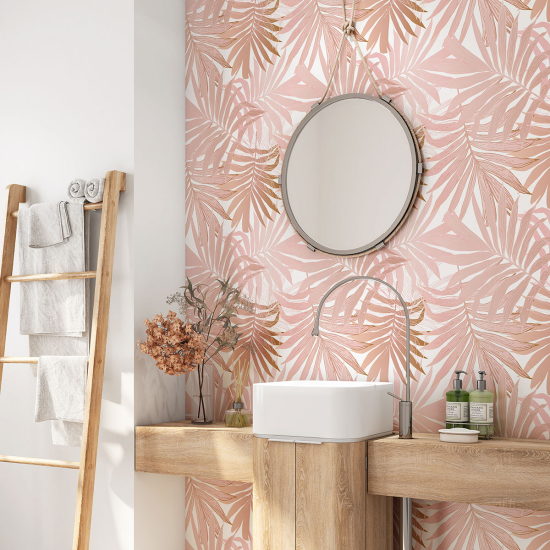Alzatina adesiva per bagno - Foglie Tropicali