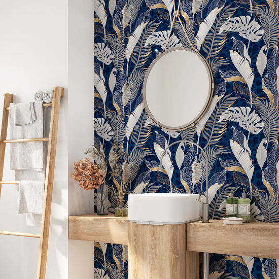 Alzatina adesiva per bagno - Foglie Tropicali