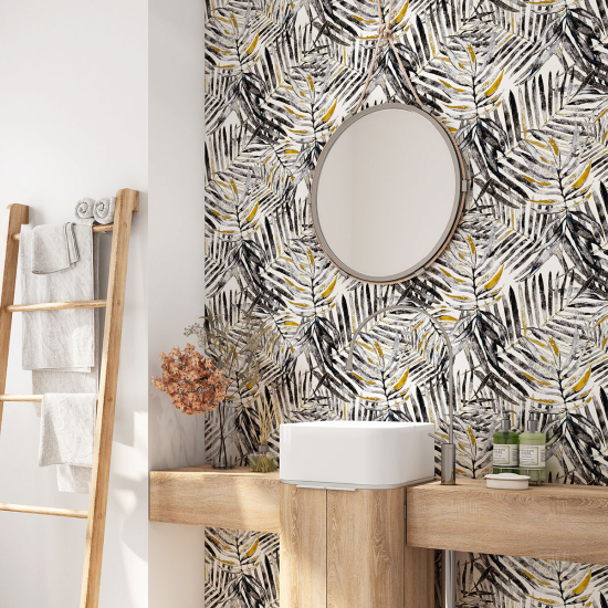 Alzatina adesiva per bagno - Foglie tropicali
