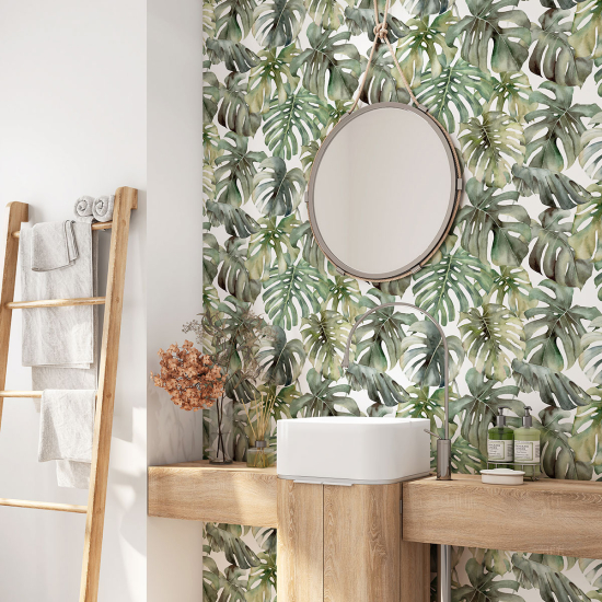 Alzatina adesiva per bagno - Foglie Tropicali
