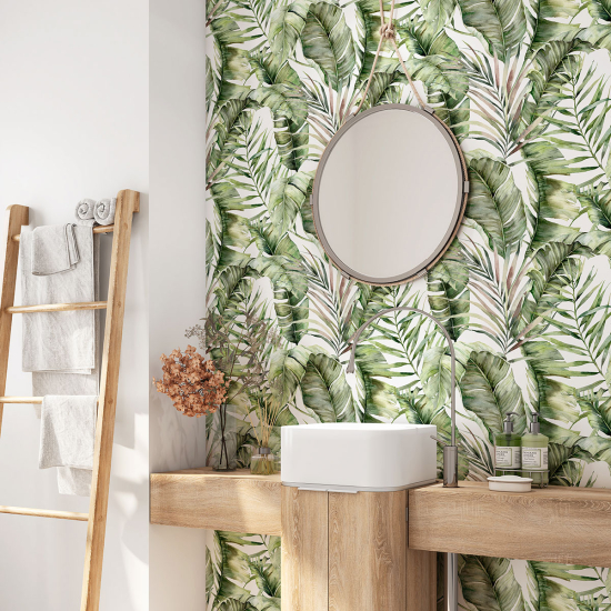 Alzatina adesiva per bagno - Foglie Tropicali