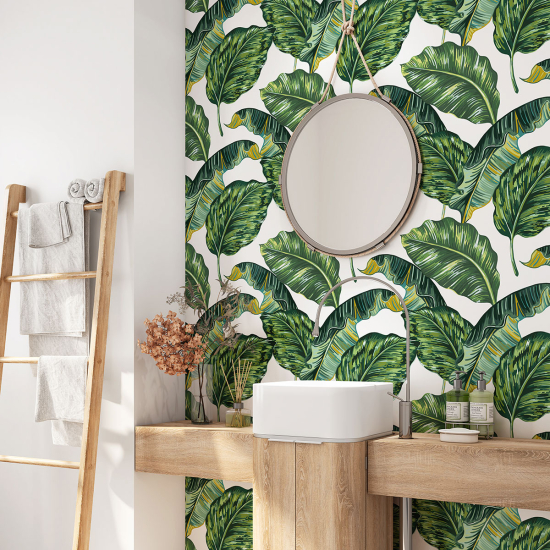Alzatina adesiva per bagno - Foglie Tropicali