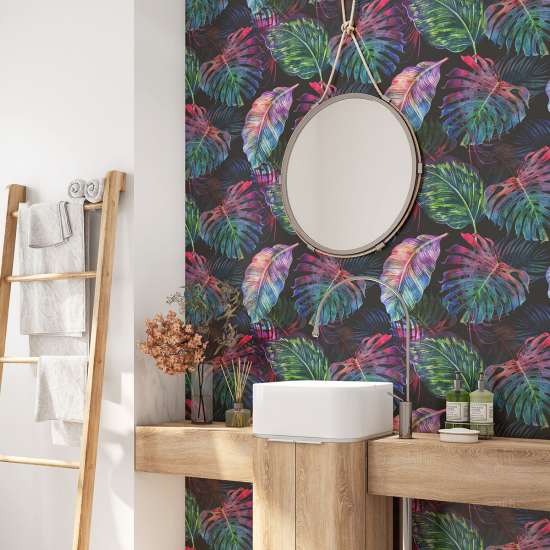 Alzatina adesiva per bagno - Foglie Tropicali