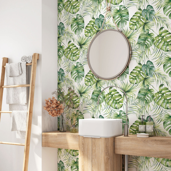 Alzatina adesiva per bagno - Foglie Tropicali