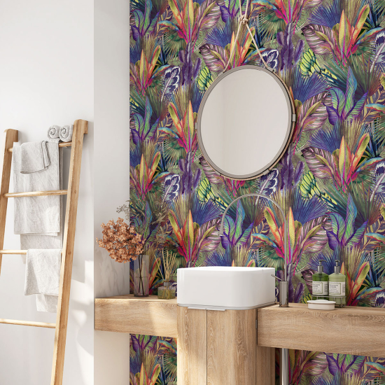 Alzatina adesiva per bagno - Foglie Tropicali