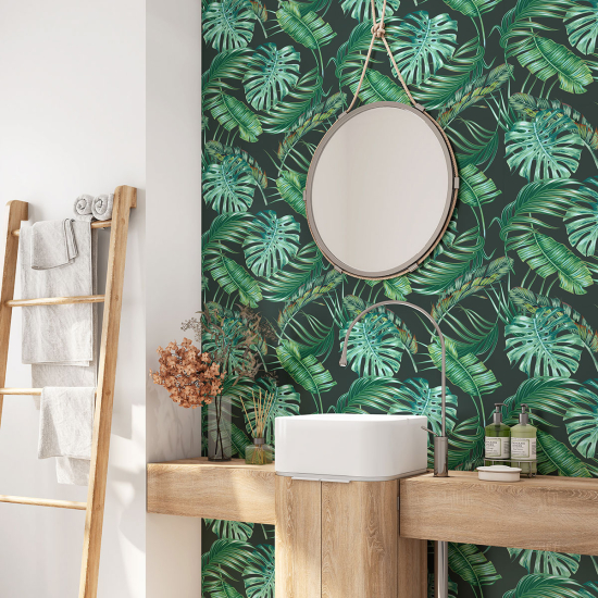 Alzatina adesiva per bagno - Foglie Tropicali