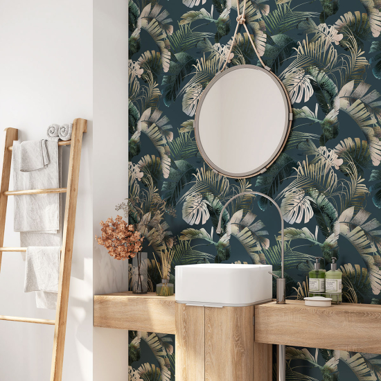 Alzatina adesiva per bagno - Foglie Tropicali