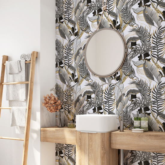 Alzatina adesiva per bagno - Foglie Tropicali