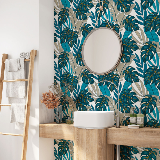 Alzatina adesiva per bagno - Foglie Tropicali