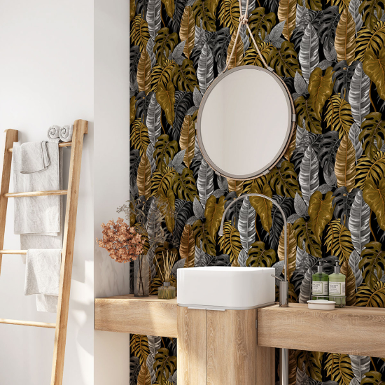 Alzatina adesiva per bagno - Foglie Tropicali