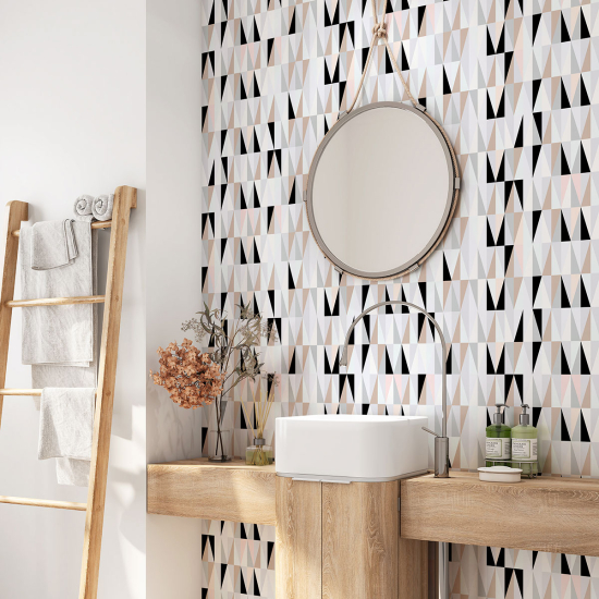 Alzatina adesiva per bagno - Motivo geometrico