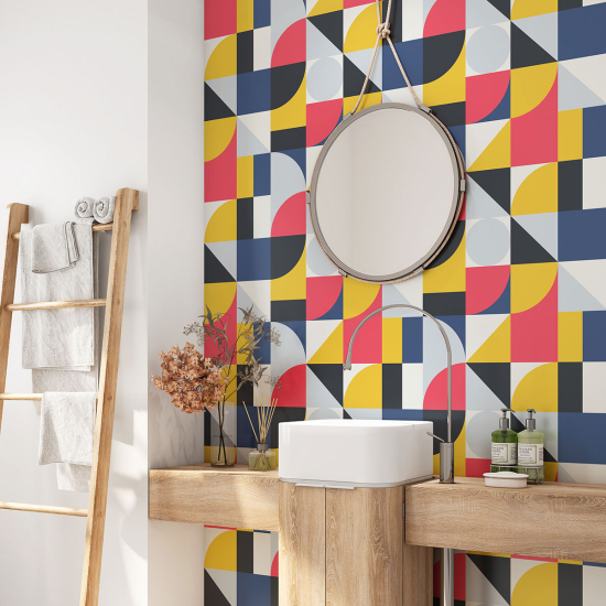 Alzatina adesiva per bagno - Motivo geometrico