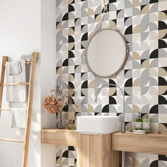 Alzatina adesiva per bagno - Motivo geometrico