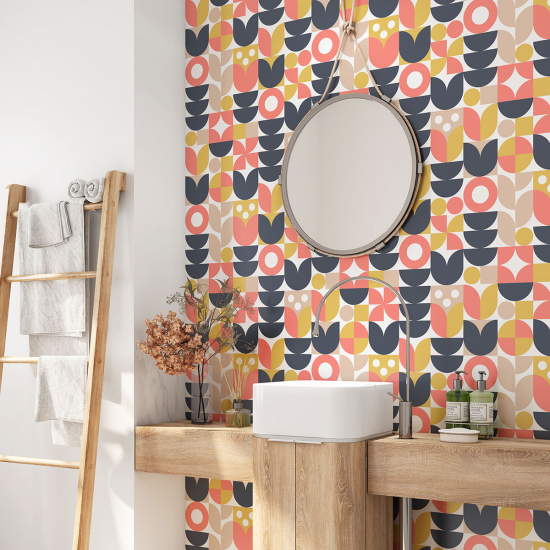 Alzatina adesiva per bagno - Motivo geometrico