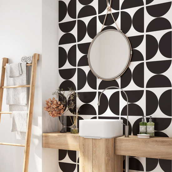 Alzatina adesiva per bagno - Motivo geometrico