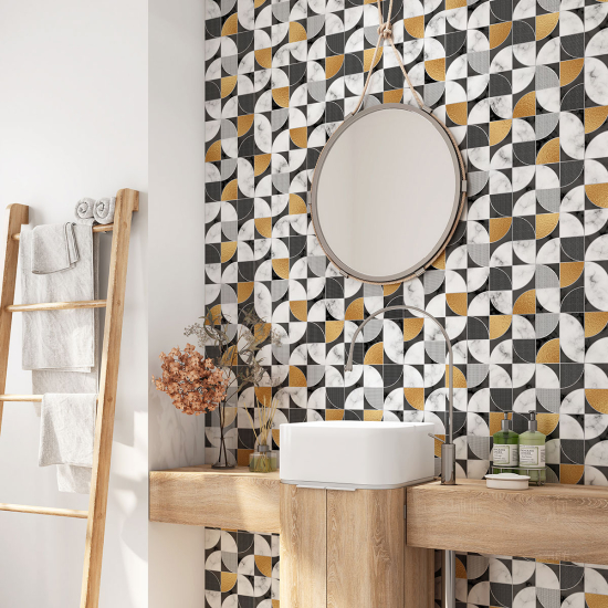 Alzatina adesiva per bagno - Motivo geometrico