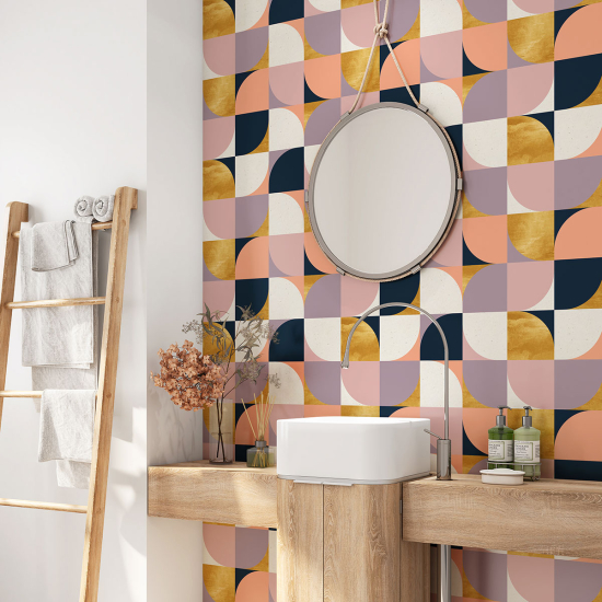 Alzatina adesiva per bagno - Motivo geometrico
