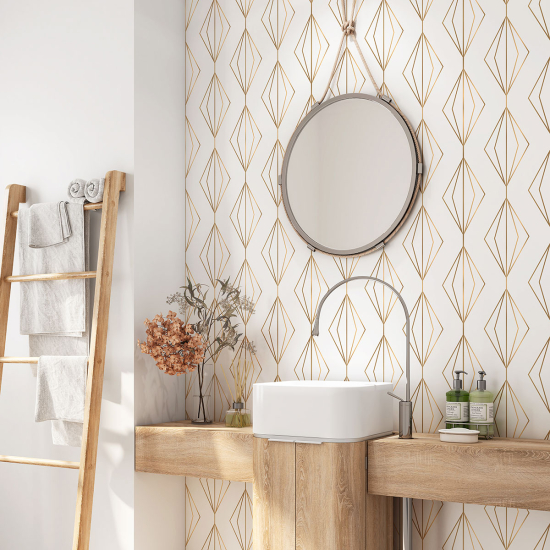 Alzatina adesiva per bagno - Motivo geometrico