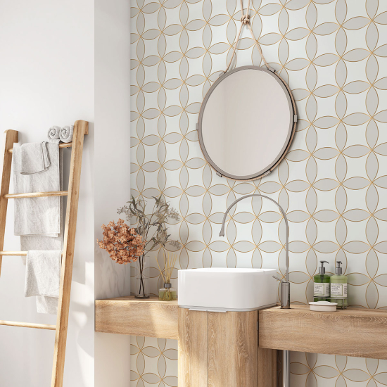 Alzatina adesiva per bagno - Motivo geometrico