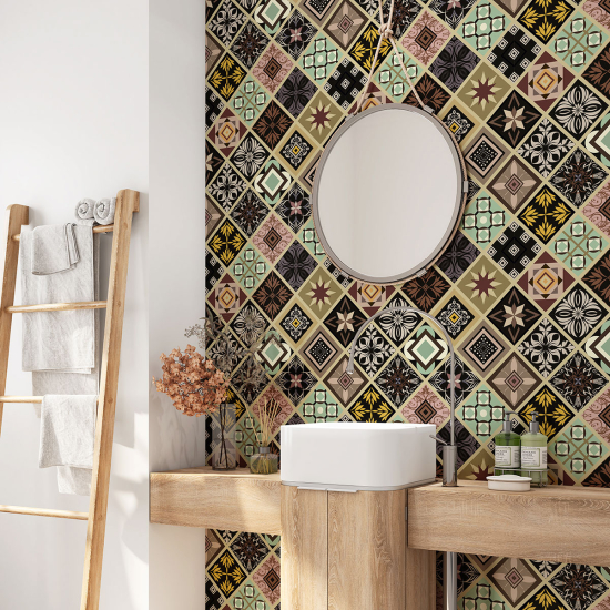 Alzatina adesiva per bagno - Motivo piastrelle di cemento