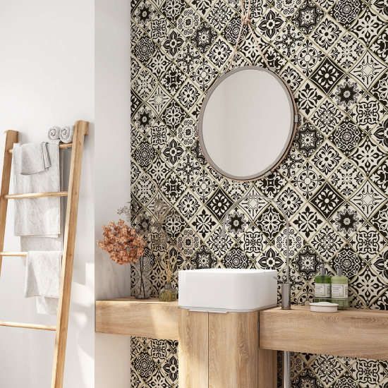 Alzatina adesiva per bagno - Motivo piastrelle di cemento