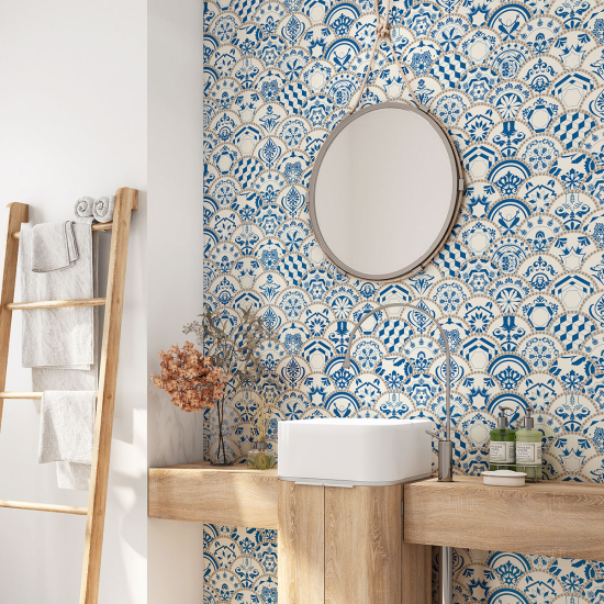 Alzatina adesiva per bagno - Motivo piastrelle di cemento