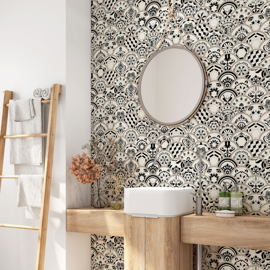 Alzatina adesiva per bagno - Motivo piastrelle di cemento