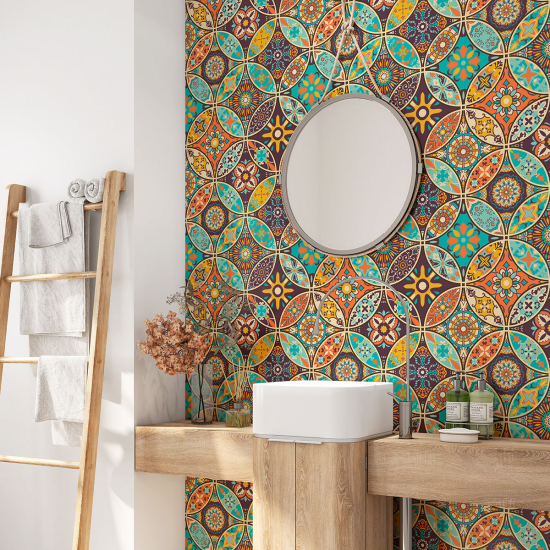 Alzatina adesiva per bagno - Motivo piastrelle di cemento