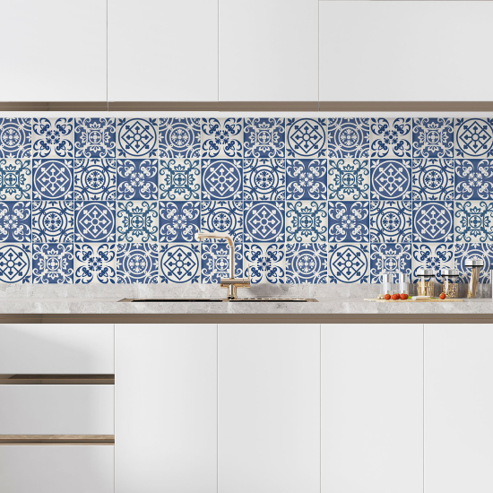 Alzatina adesiva per cucina - Effetto piastrelle di cemento