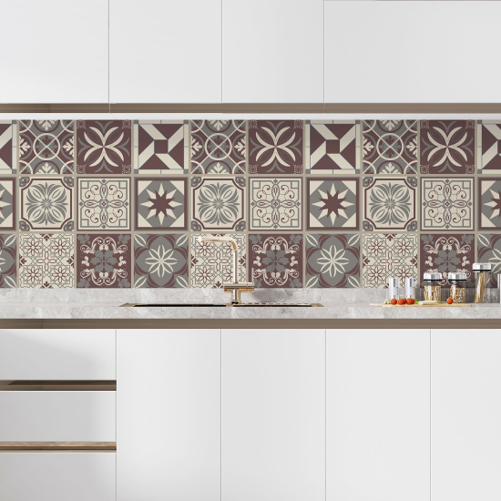 Alzatina adesiva per cucina - Effetto piastrelle di cemento
