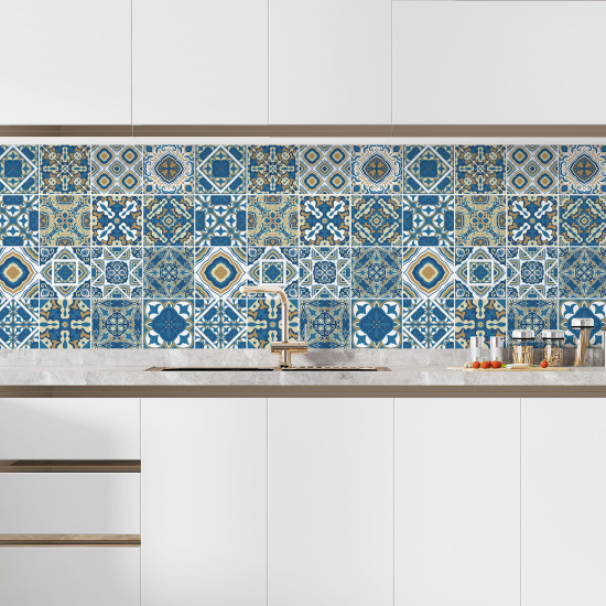 Alzatina adesiva per cucina - Effetto piastrelle di cemento