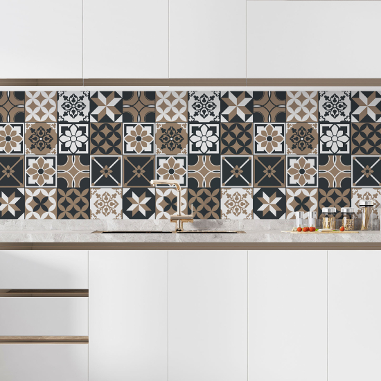 Alzatina adesiva per cucina - Effetto piastrelle di cemento