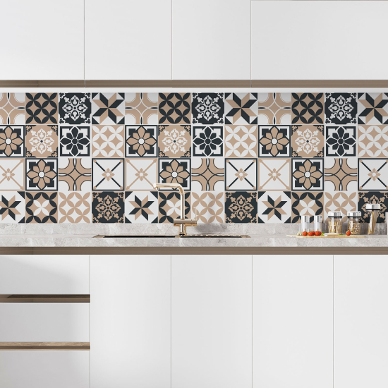 Alzatina adesiva per cucina - Effetto piastrelle di cemento
