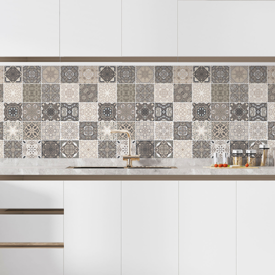 Alzatina adesiva per cucina - Effetto piastrelle di cemento