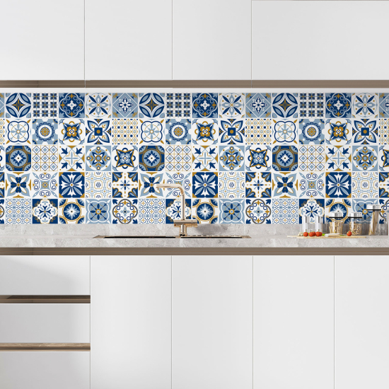 Alzatina adesiva per cucina - Effetto piastrelle di cemento