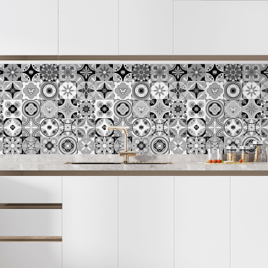 Alzatina adesiva per cucina - Effetto piastrelle di cemento