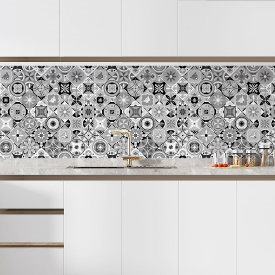 Alzatina adesiva per cucina - Effetto piastrelle di cemento