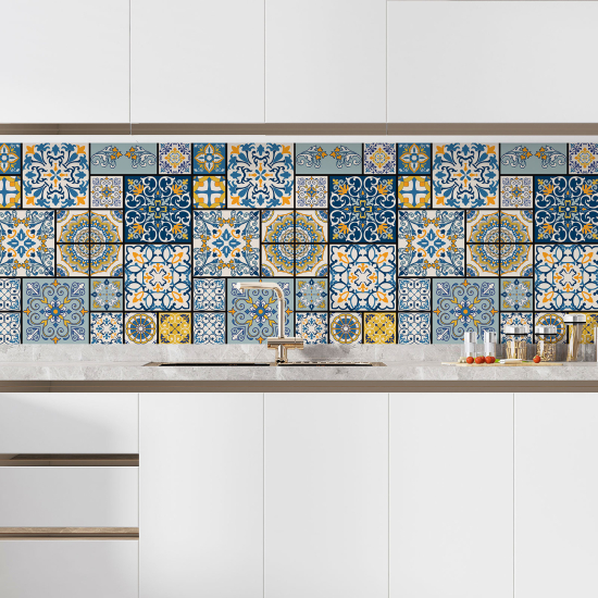 Alzatina adesiva per cucina - Effetto piastrelle di cemento