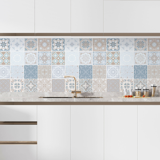 Alzatina adesiva per cucina - Effetto piastrelle di cemento